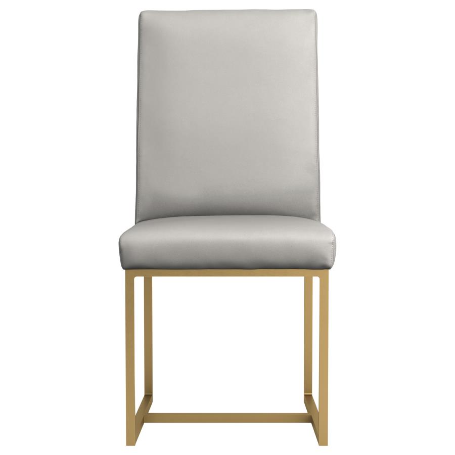 (image for) Conway Upholstered Dining Chairs Grey and Aged Gold (Set of 2)