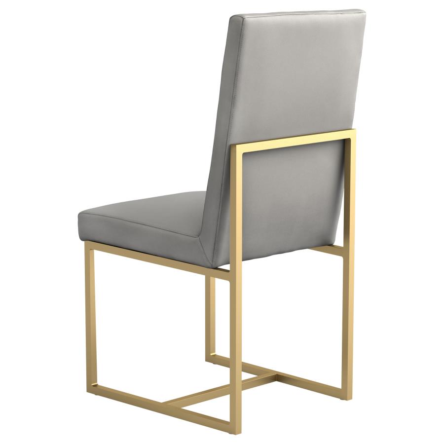 (image for) Conway Upholstered Dining Chairs Grey and Aged Gold (Set of 2)