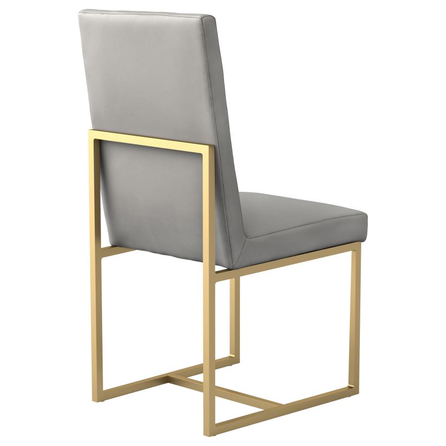 (image for) Conway Upholstered Dining Chairs Grey and Aged Gold (Set of 2)