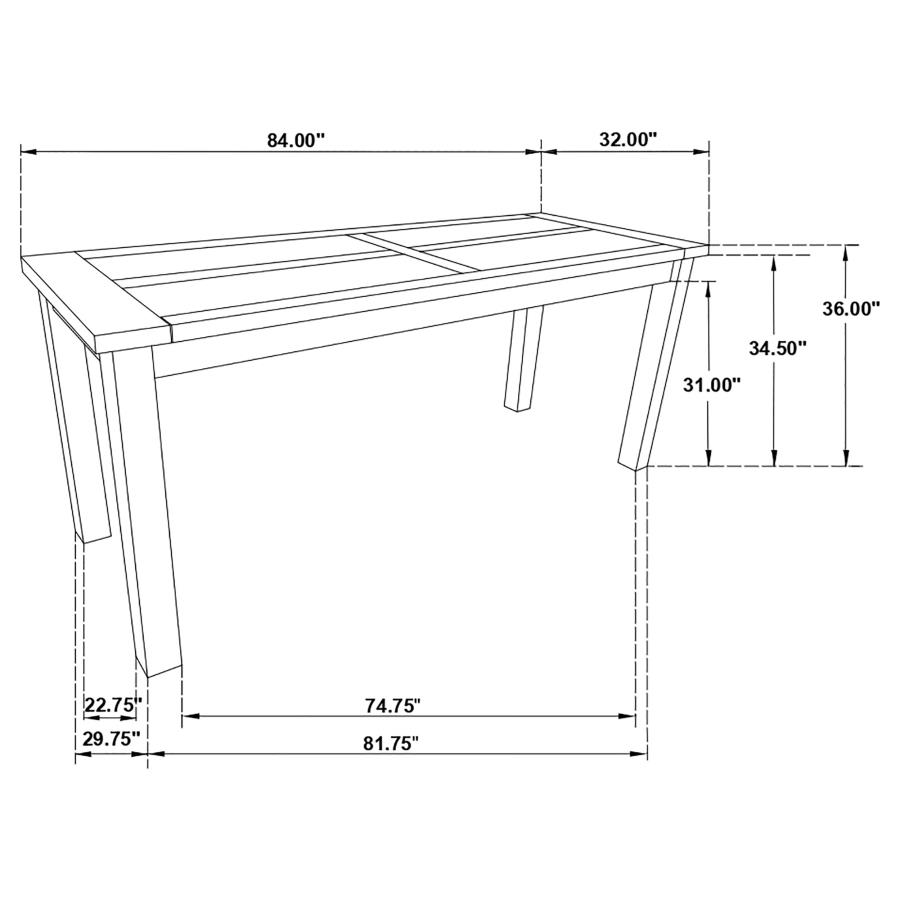 (image for) Coleman 84-inch Counter Height Dining Table Golden Brown