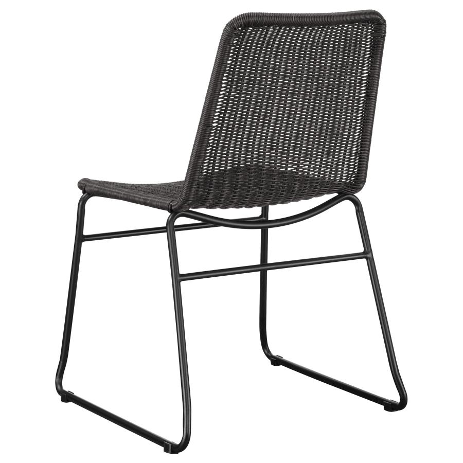 (image for) Dacy Faux Rattan Metal Dining Side Chair Brown (Set of 2)