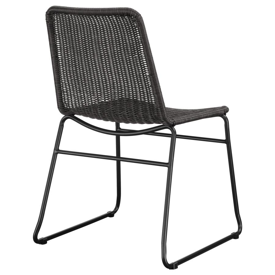 (image for) Dacy Faux Rattan Metal Dining Side Chair Brown (Set of 2)