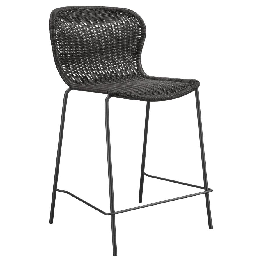 (image for) Mckinley Faux Rattan Metal Counter Chair Brown (Set of 2)