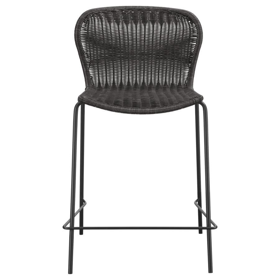 (image for) Mckinley Faux Rattan Metal Counter Chair Brown (Set of 2)