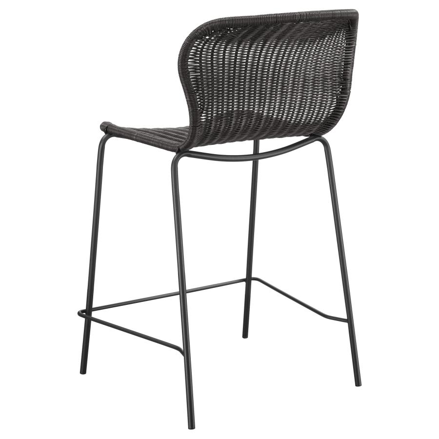 (image for) Mckinley Faux Rattan Metal Counter Chair Brown (Set of 2)