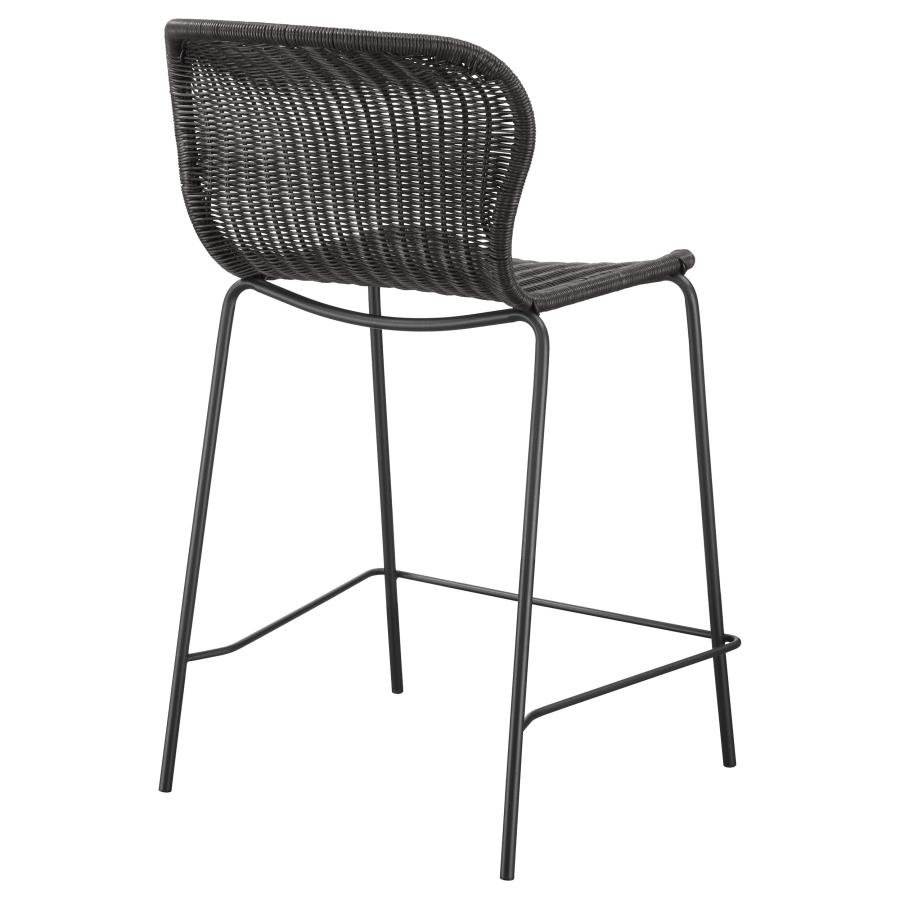 (image for) Mckinley Faux Rattan Metal Counter Chair Brown (Set of 2)