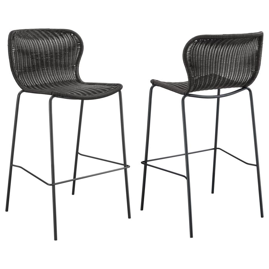 (image for) Mckinley Faux Rattan Metal Bar Chair Brown (Set of 2)