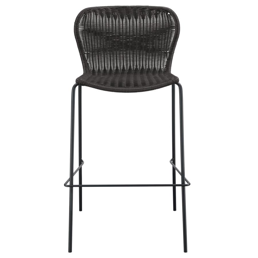 (image for) Mckinley Faux Rattan Metal Bar Chair Brown (Set of 2)