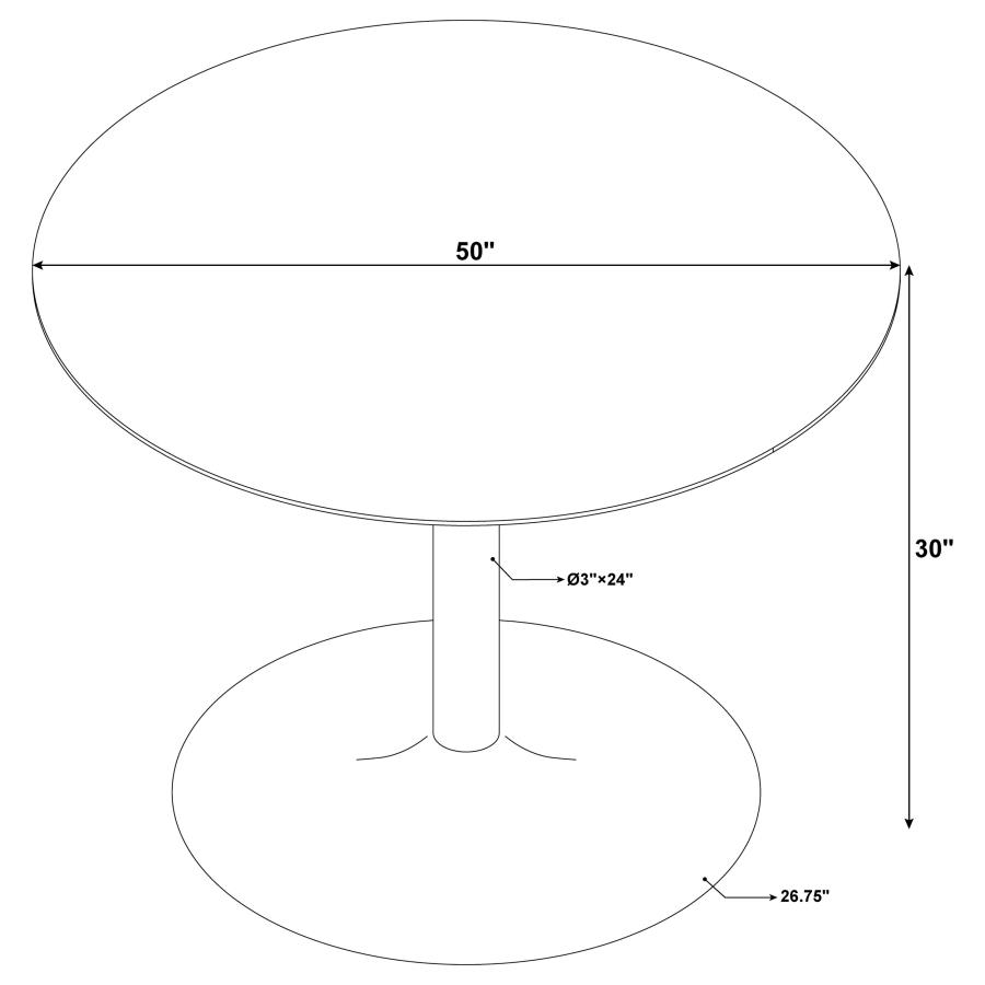 (image for) Kella 5-piece Round Marble Top Dining Set White and Gold