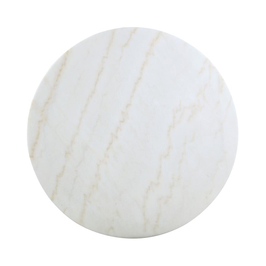 (image for) Kella Round 50-inch Marble Top Dining Table White Marble