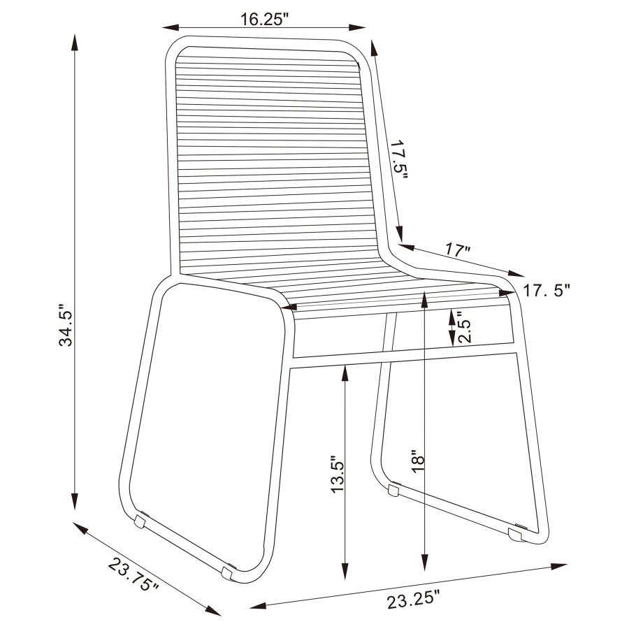 (image for) Jerome Woven Rope Stackable Side Chair Charcoal (Set of 2)