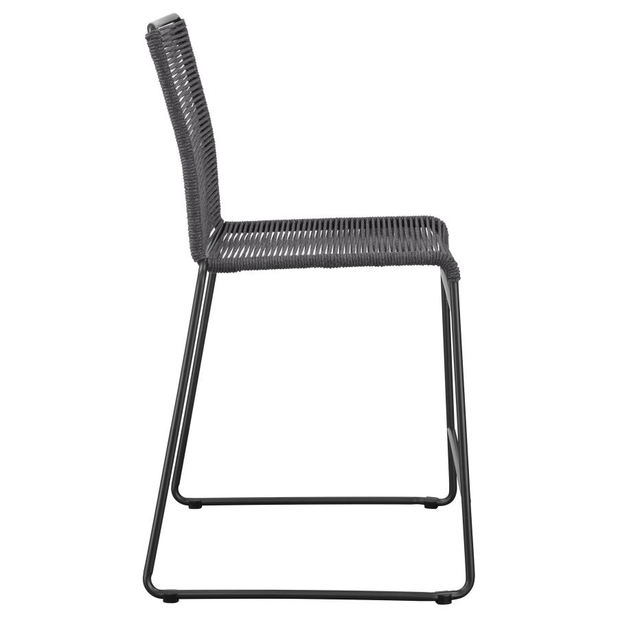 (image for) Jerome Woven Rope Metal Counter Chair Charcoal (Set of 2)