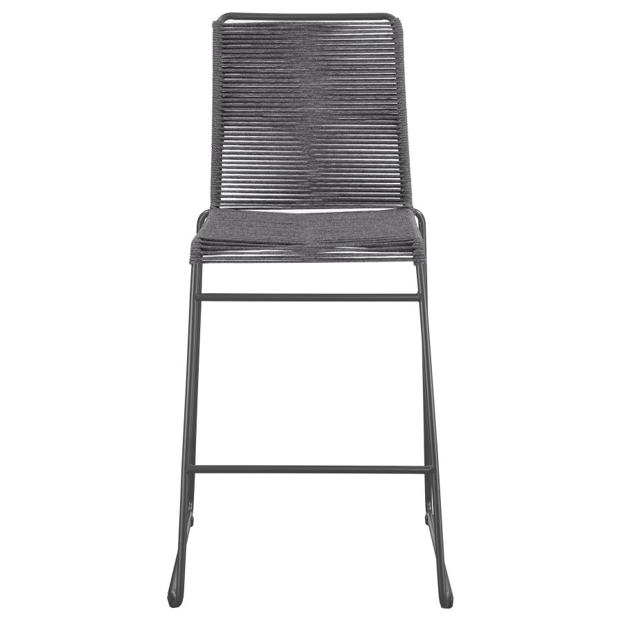 (image for) Jerome Woven Rope Metal Bar Chair Charcoal (Set of 2)