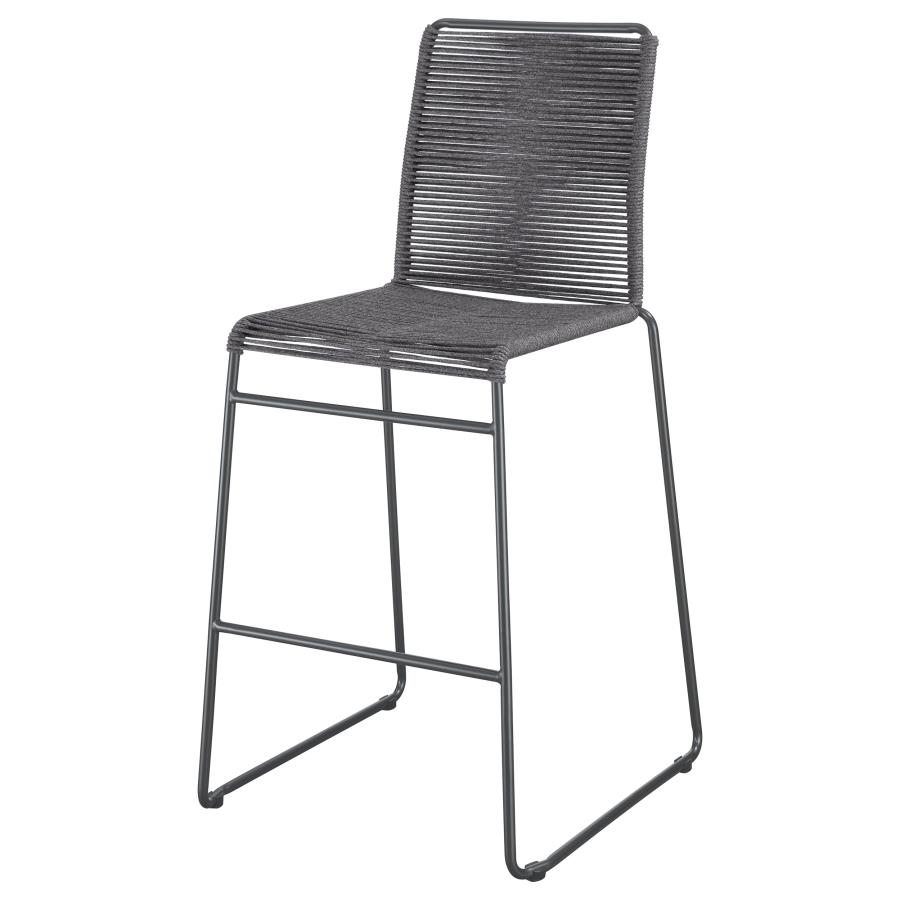 (image for) Jerome Woven Rope Metal Bar Chair Charcoal (Set of 2)