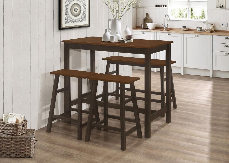 (image for) Connie 4-piece Counter Height Set Chestnut and Dark Brown - Click Image to Close