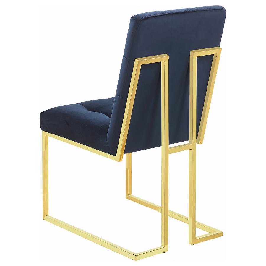 (image for) Cisco Velvet Upholstered Dining Side Chair Gold (Set of 2)