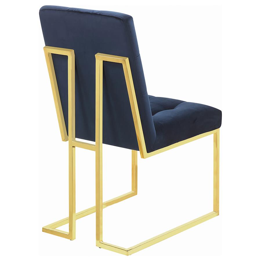 (image for) Cisco Velvet Upholstered Dining Side Chair Gold (Set of 2)