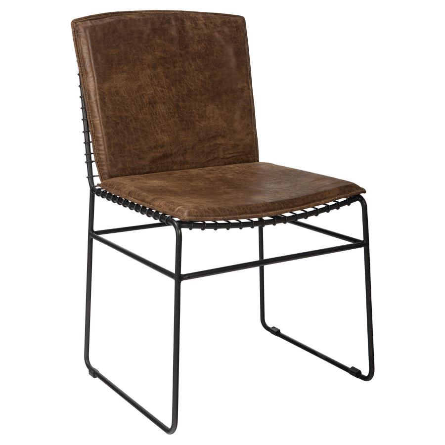 (image for) Abbott Metal Dining Side Chair Antique Brown (Set of 2)