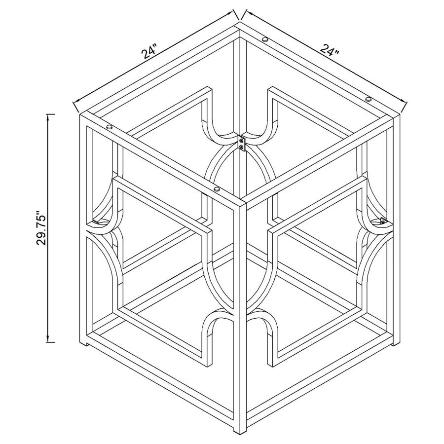 (image for) Starlight Square Metal Dining Table Base Chrome