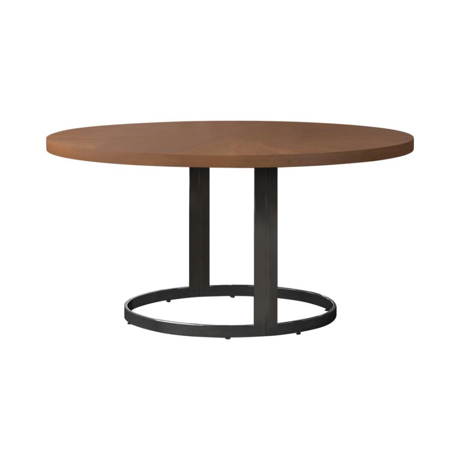 (image for) Round 60-inch Wood Dining Table Natural Cherry