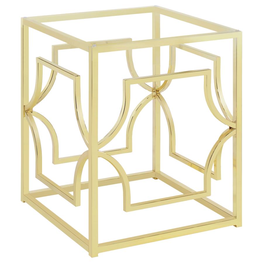 (image for) Starlight Square Metal Dining Table Base Brass