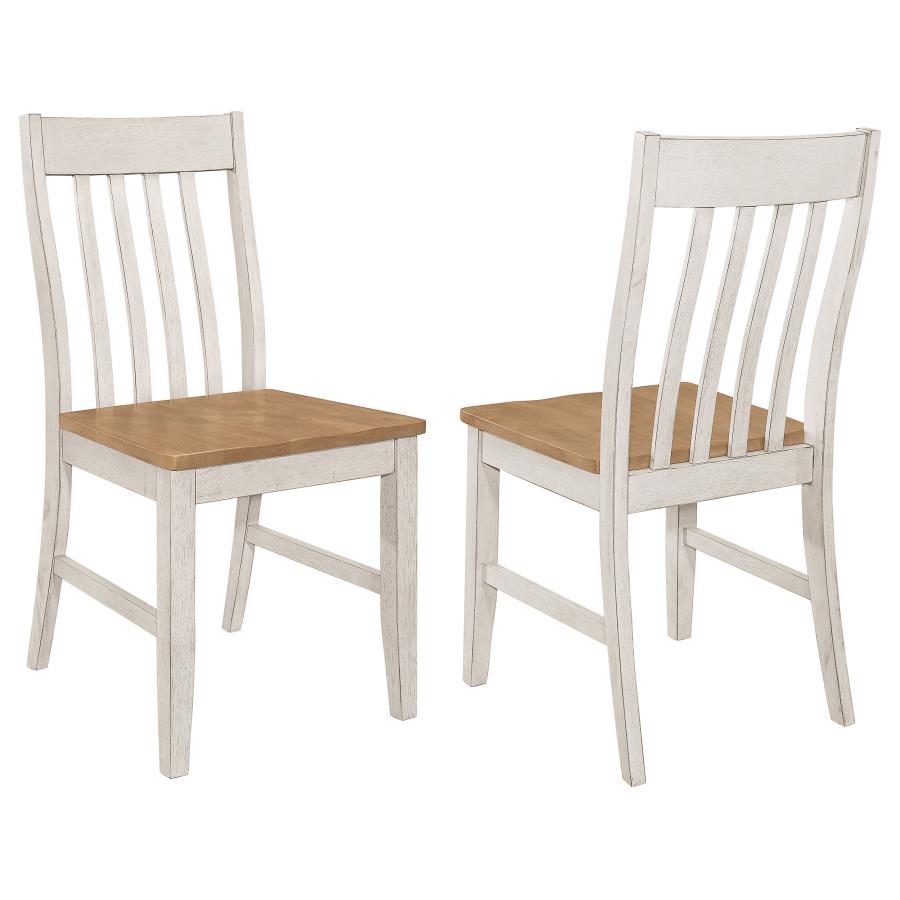 (image for) Kirby Wood Dining Side Chair Rustic Off White (Set of 2) - Click Image to Close