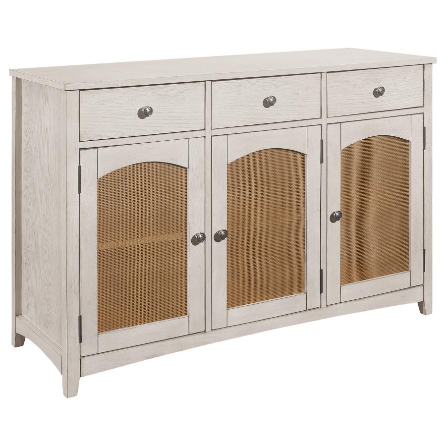 (image for) Kirby 3-drawer Sideboard Buffet Cabinet Rustic Off White - Click Image to Close