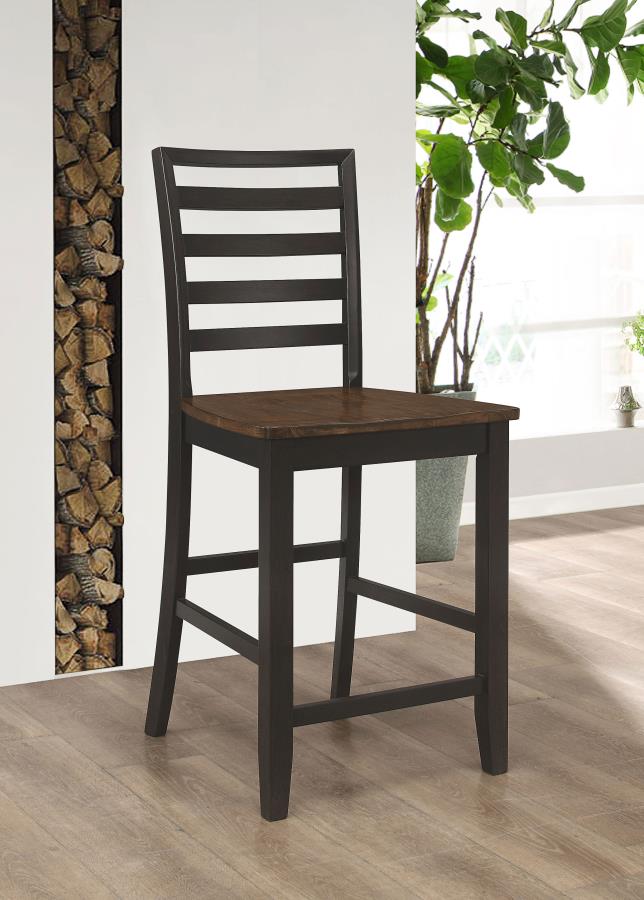 (image for) Sanford Ladder Back Counter Height Stools Cinnamon and Espresso (Set of 2)