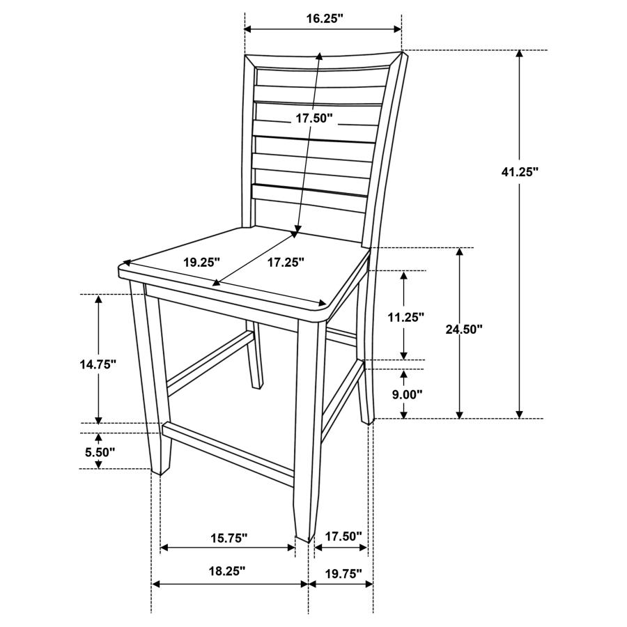 (image for) Sanford Ladder Back Counter Height Stools Cinnamon and Espresso (Set of 2)