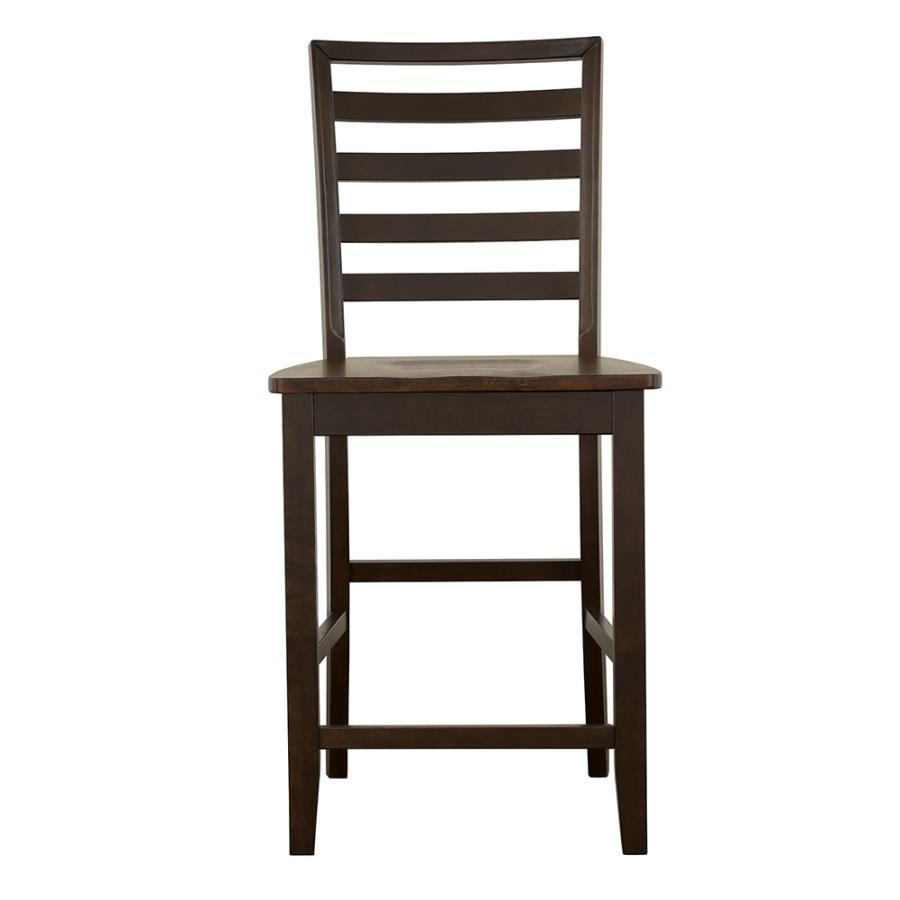 (image for) Sanford Ladder Back Counter Height Stools Cinnamon and Espresso (Set of 2)