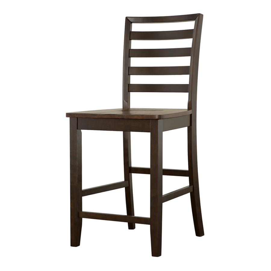 (image for) Sanford Ladder Back Counter Height Stools Cinnamon and Espresso (Set of 2)