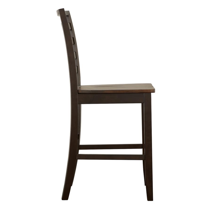 (image for) Sanford Ladder Back Counter Height Stools Cinnamon and Espresso (Set of 2)