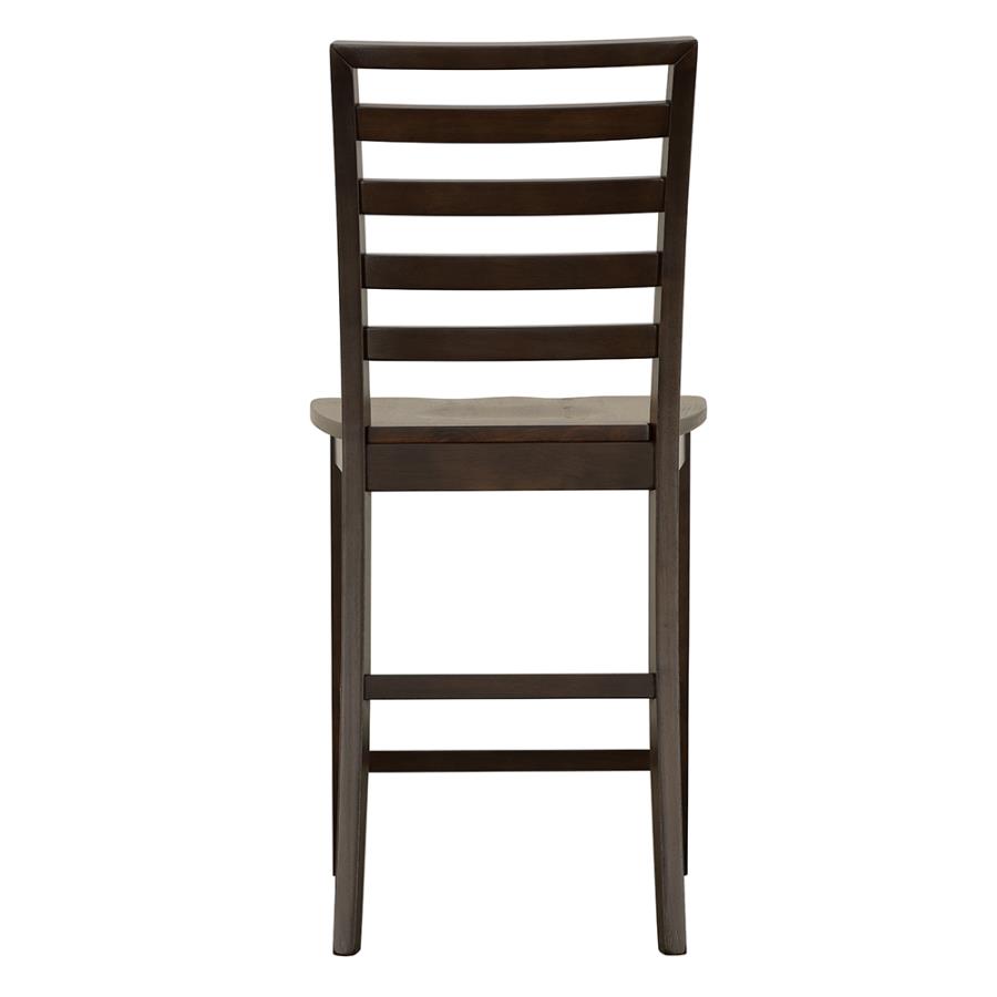 (image for) Sanford Ladder Back Counter Height Stools Cinnamon and Espresso (Set of 2)