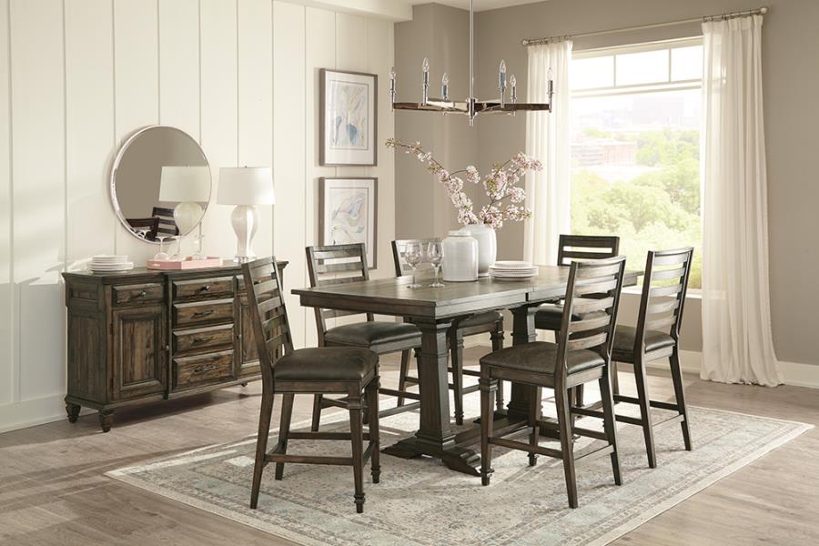 (image for) Avenue 5-piece Trestle Counter Dining Set Vintage Dark Pine - Click Image to Close