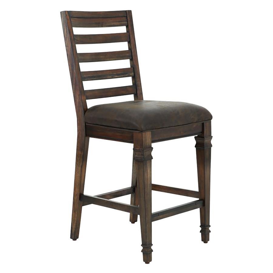 (image for) Avenue Ladder Back Counter Height Chairs Brown (Set of 2) - Click Image to Close