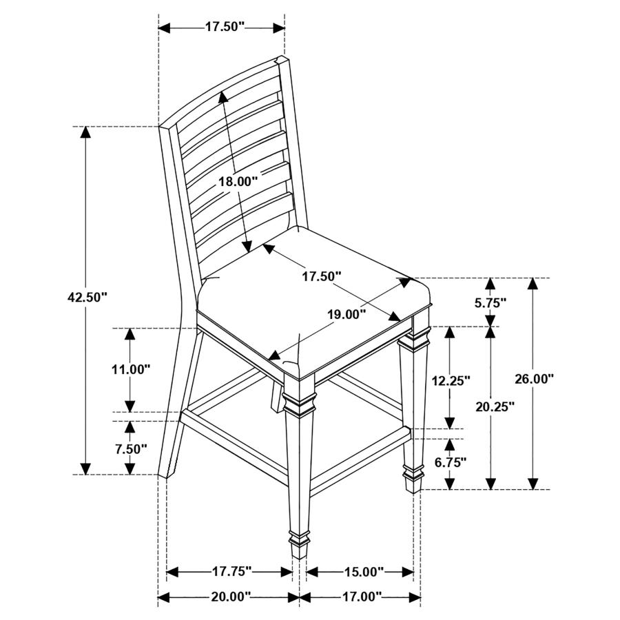 (image for) Avenue Ladder Back Counter Height Chairs Brown (Set of 2)