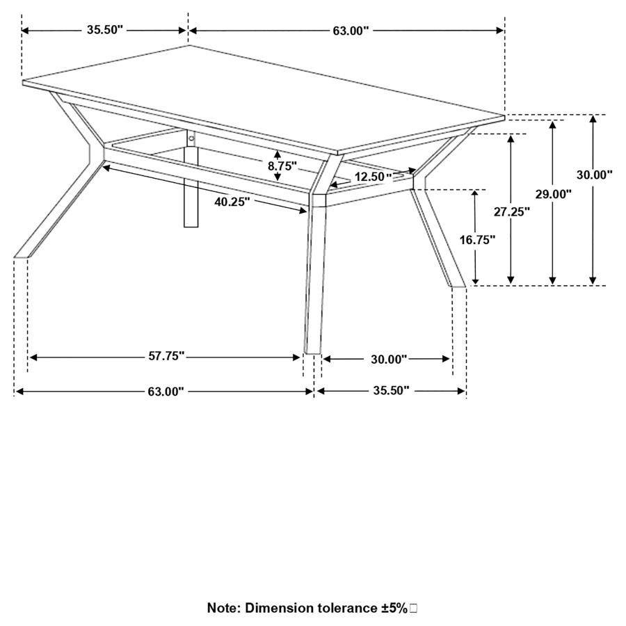 (image for) Parkersburg Rectangular 63-inch Dining Table Paladina Grey