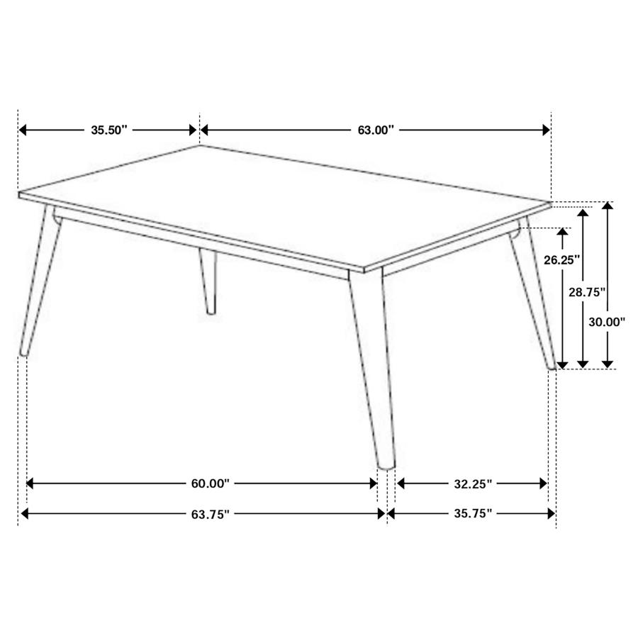 (image for) Everett 6-piece Rectangular Dining Table Set Natural Walnut