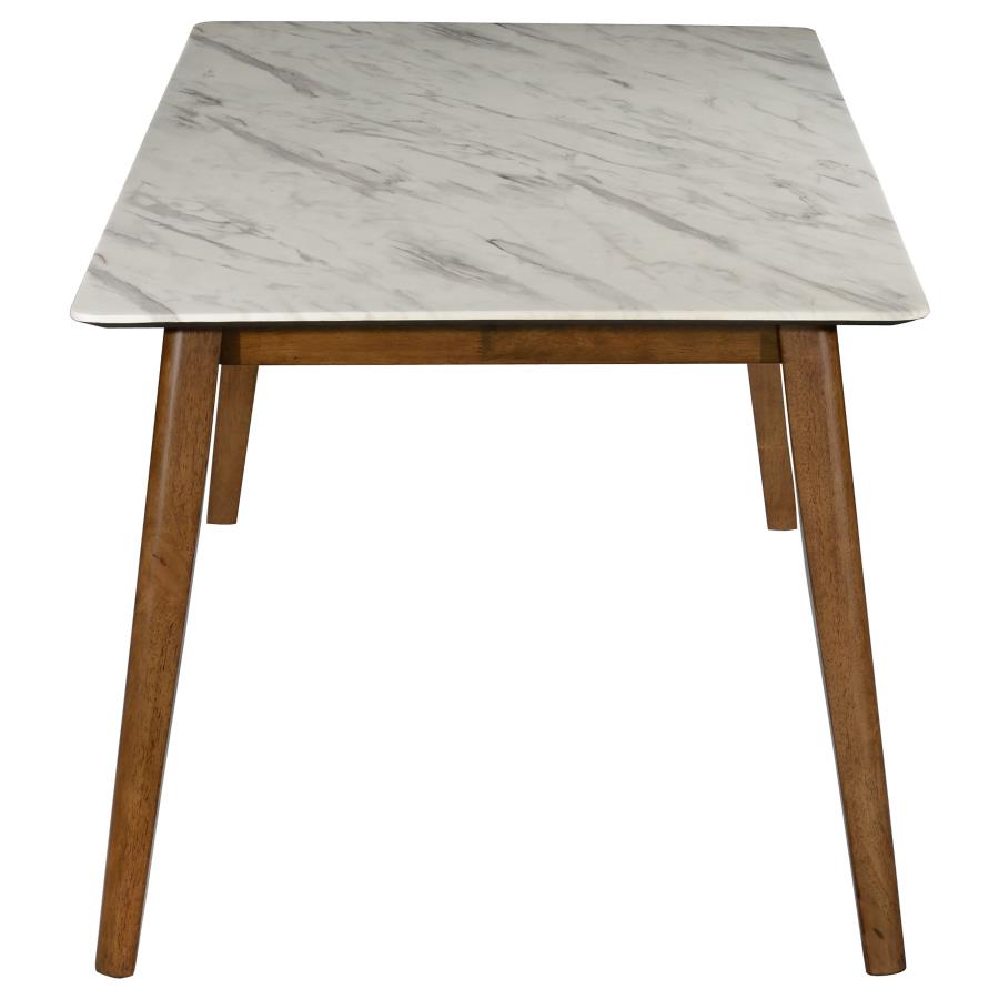 (image for) Everett Rectangular 63-inch Faux Marble Dining Table White