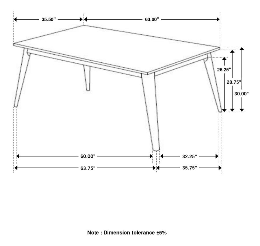 (image for) Everett Rectangular 63-inch Faux Marble Dining Table White