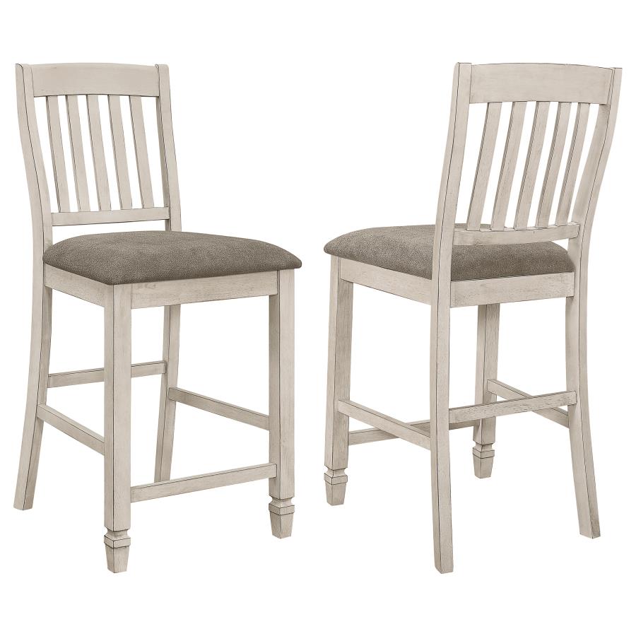 (image for) Sarasota Wood Counter Chair Rustic Cream (Set of 2) - Click Image to Close