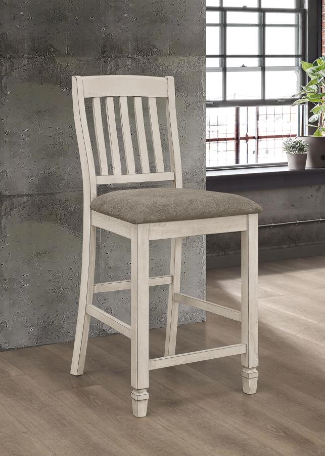 (image for) Sarasota Wood Counter Chair Rustic Cream (Set of 2)