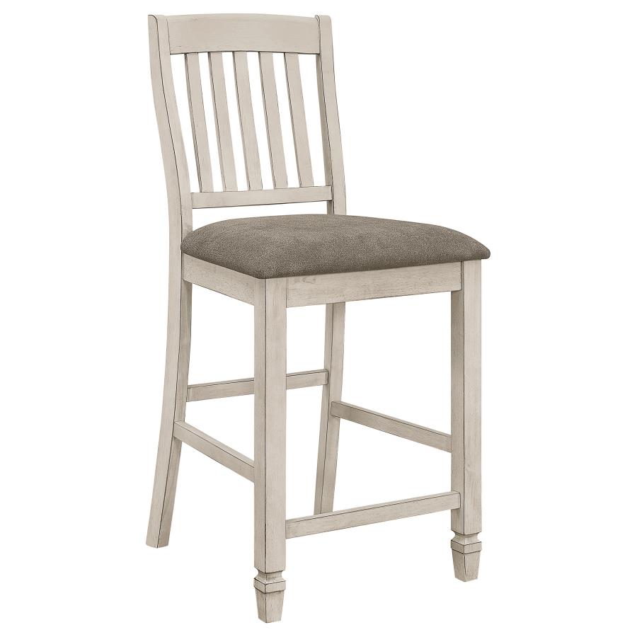 (image for) Sarasota Wood Counter Chair Rustic Cream (Set of 2)