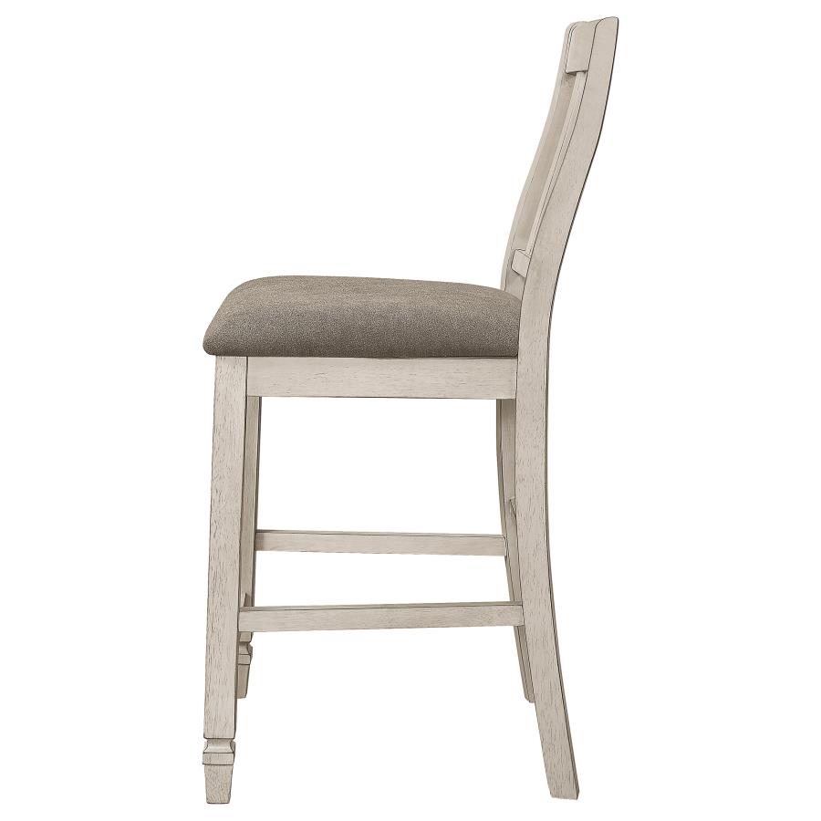 (image for) Sarasota Wood Counter Chair Rustic Cream (Set of 2)