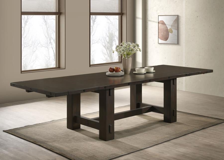 (image for) Calandra 121-inch Extension Leaf Dining Table Vintage Java