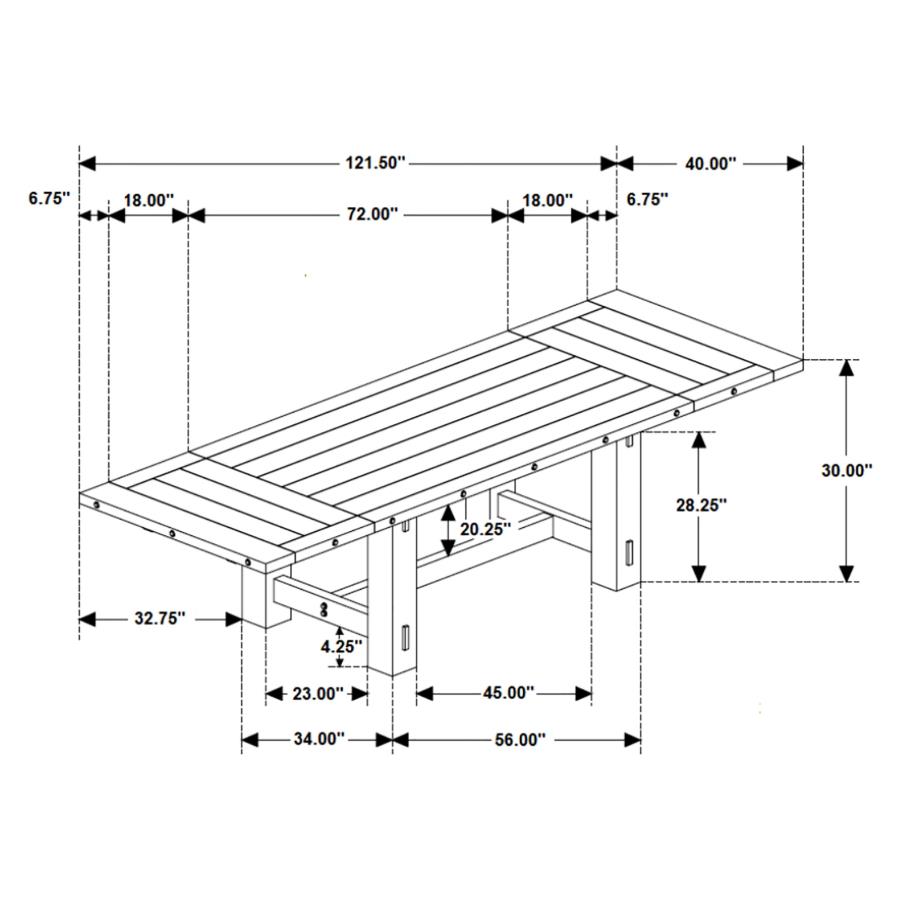 (image for) Calandra 121-inch Extension Leaf Dining Table Vintage Java