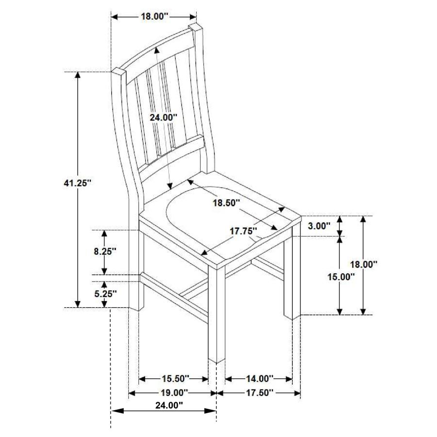 (image for) Calandra Wood Dining Side Chair Vintage Java (Set of 2)