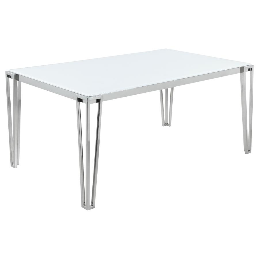 (image for) Pauline Rectangular 64-inch Glass Top Dining Table Chrome