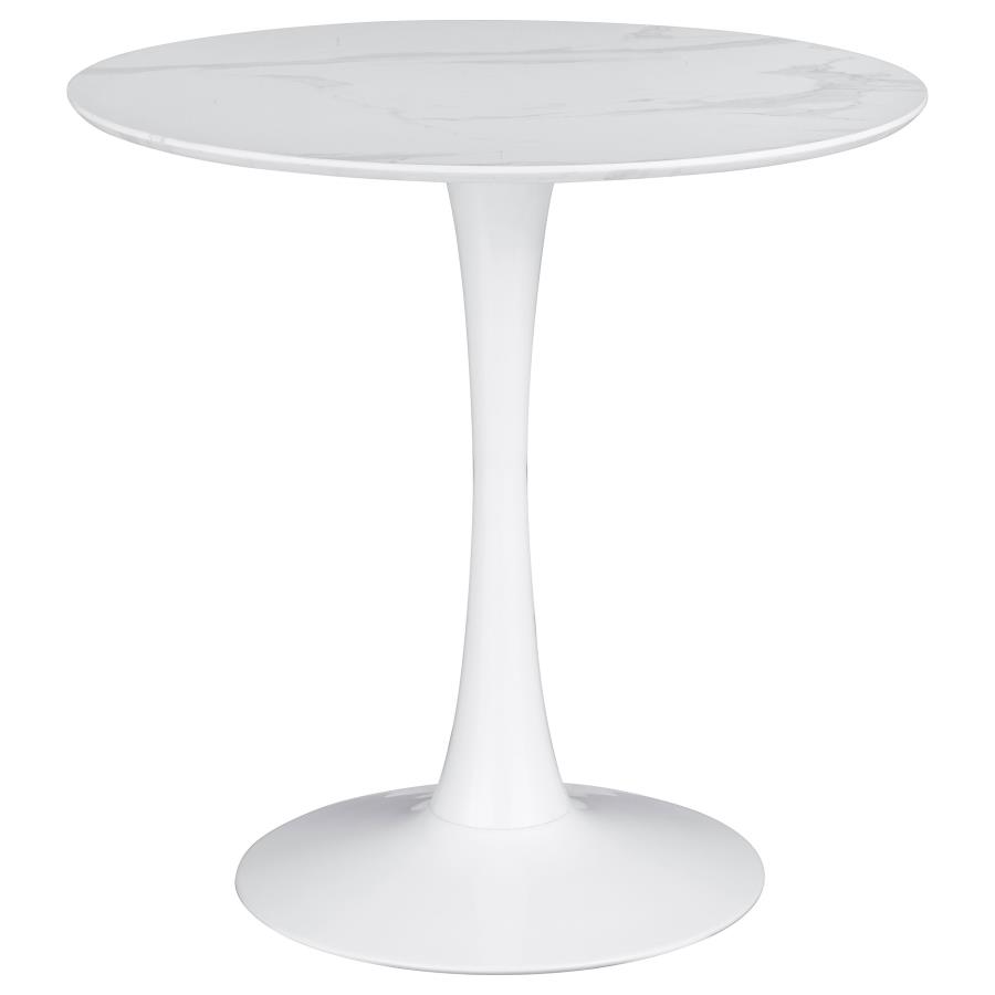 (image for) Arkell Round 30-inch Faux Marble Top Dining Table White