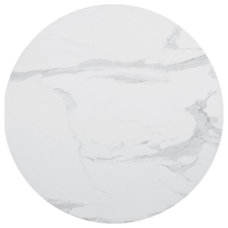 (image for) Arkell Round 30-inch Faux Marble Top Dining Table White